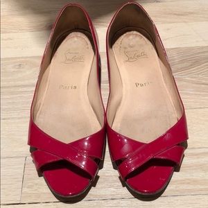 Christian Louboutin Shoes - Christian Louboutin red patent cross cross flats Christian Louboutin Shoes - Christian Louboutin red patent cross cross flats